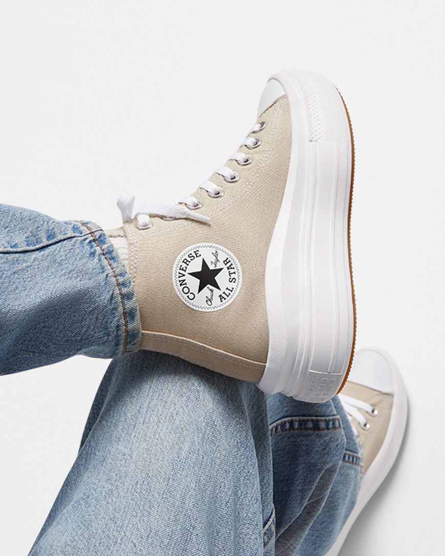 Pantofi Platforma Dama Converse Chuck Taylor All Star Move Inalti Gri Albi Gri | RO VCQAE495